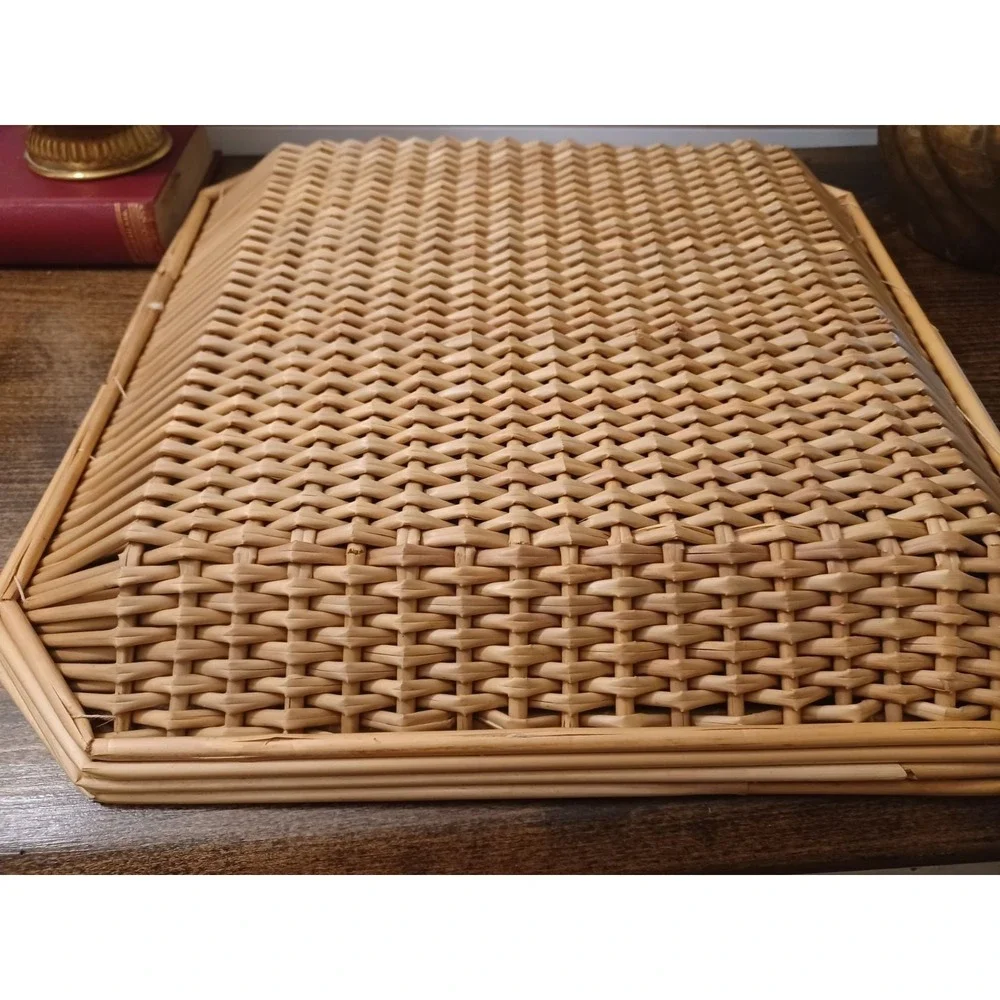 Boho woven bambo/ wicker wall hangings / trays set of 3